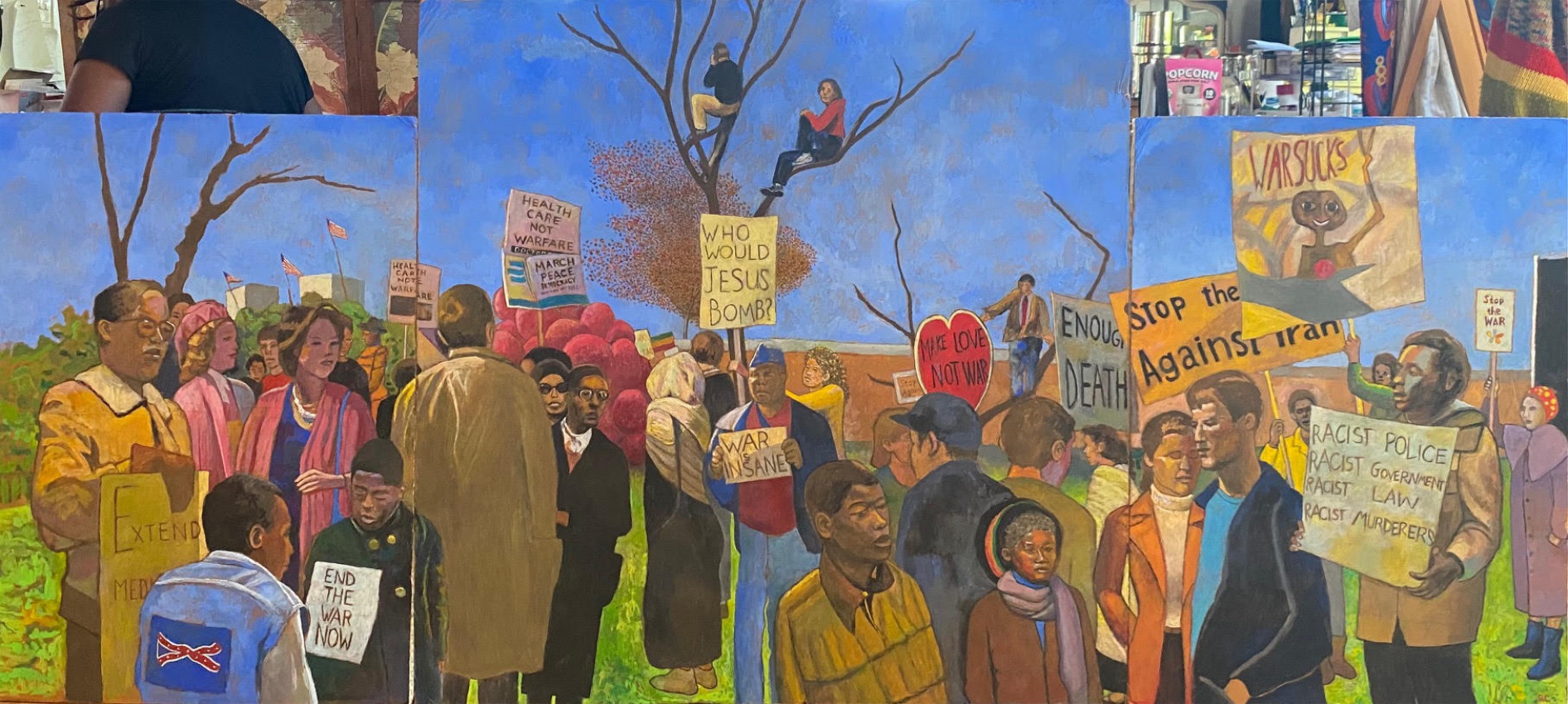 Peaceful Protest II, 40 x 88 inches