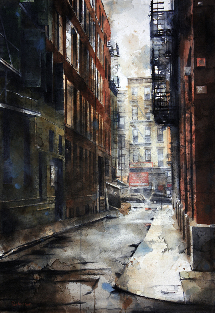 "Cortlandt Alley to Cana"l, 21x15 inches, 2021