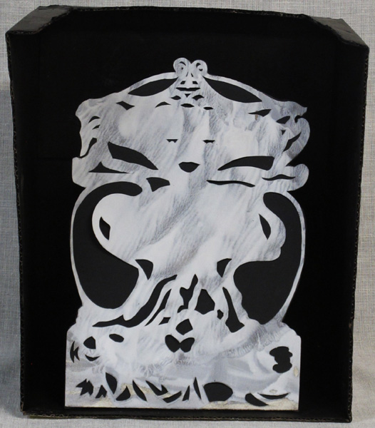 Black and White Zelda 15x13x9" Mixed media