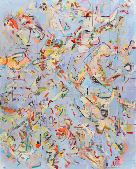 West, 60x48 inches, acrylic and mixed media, 2020
