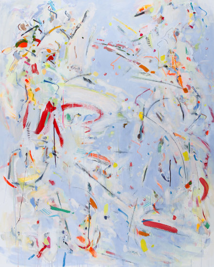 Aqua, 60x48 inches, acrylic and mixed media, 2019