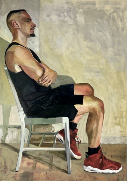 The Optimist Sees the Rose, 60 x42 inches, oil on canvas, 2022