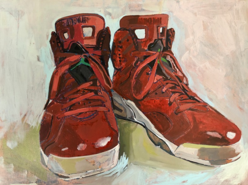 <em>Christmas Jordans</em>, 11 x 14 inches, oil on canvas, 2021