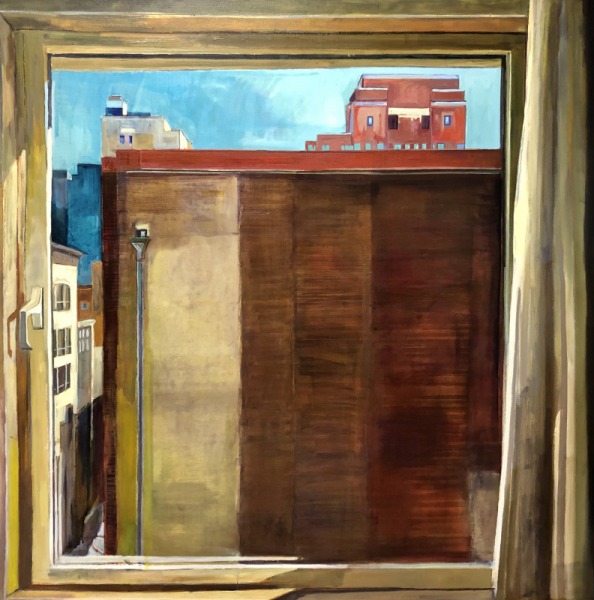 <em>Stolen View, West 17th Street Looking East</em>, 42 x 42 inches, oil on Canvas 2021