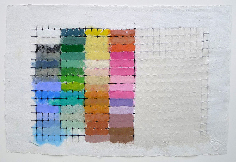 HMP Color Swatch Master,  25 x 35 inches framed,HMP pigmented cotton pulp, 2016